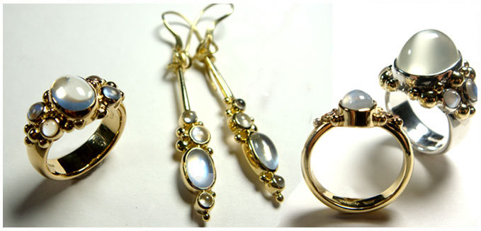 Moonstone rings - Mark Huttner